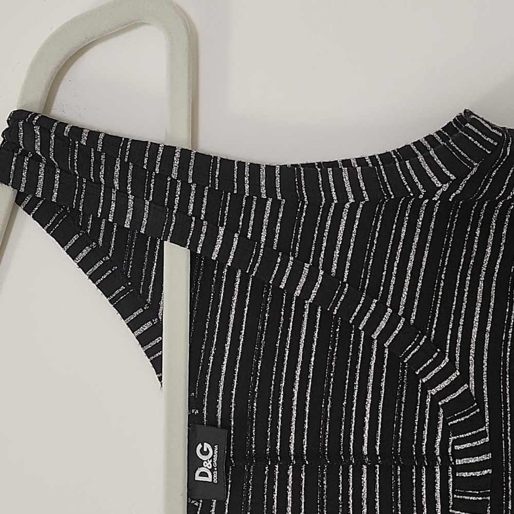 Dolce & Gabbana Vintage Romantic Metallic Striped Dress Y2k Size 2/38 - Picture 14 of 17
